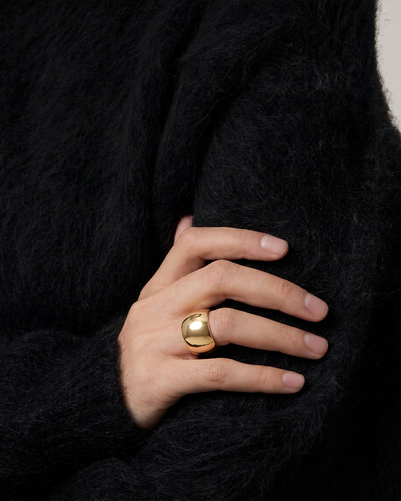 Cigar Band Ring Gold