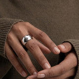 Cigar Band Ring Silver