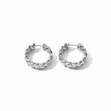 Rope Hoop Earrings Silver