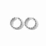 Rope Hoop Earrings Silver