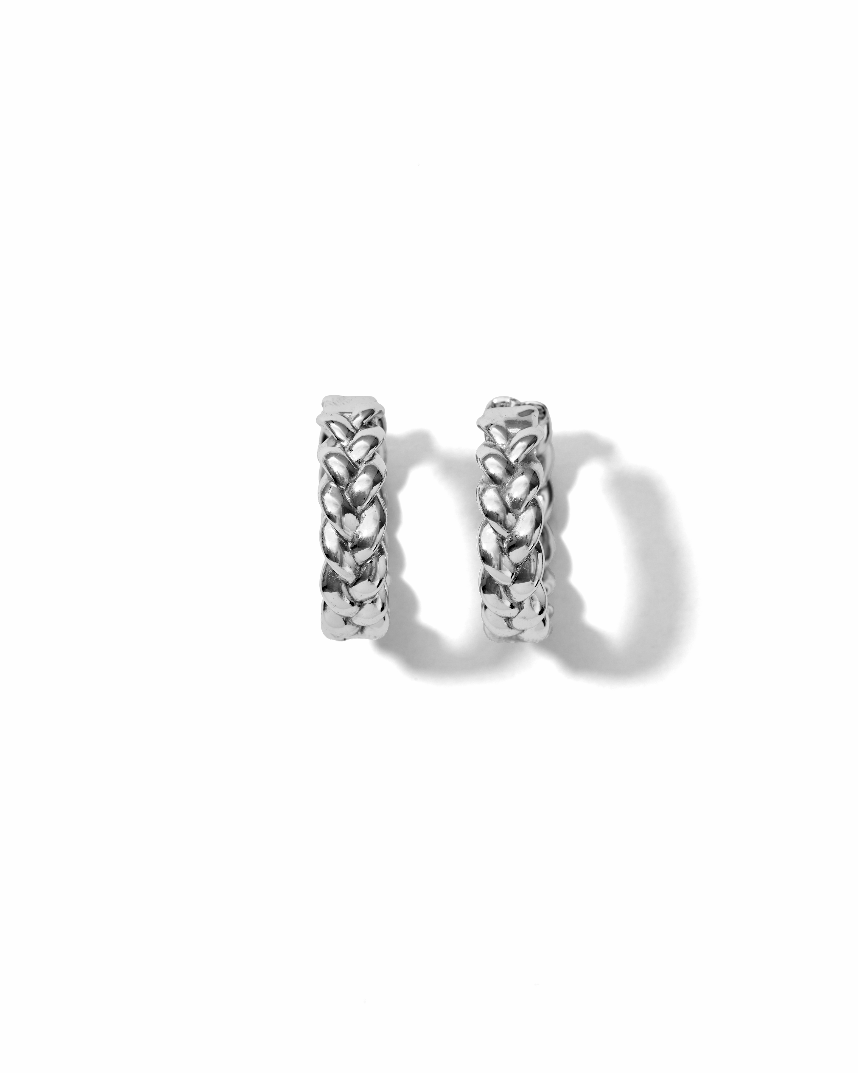 Rope Hoop Earrings Silver