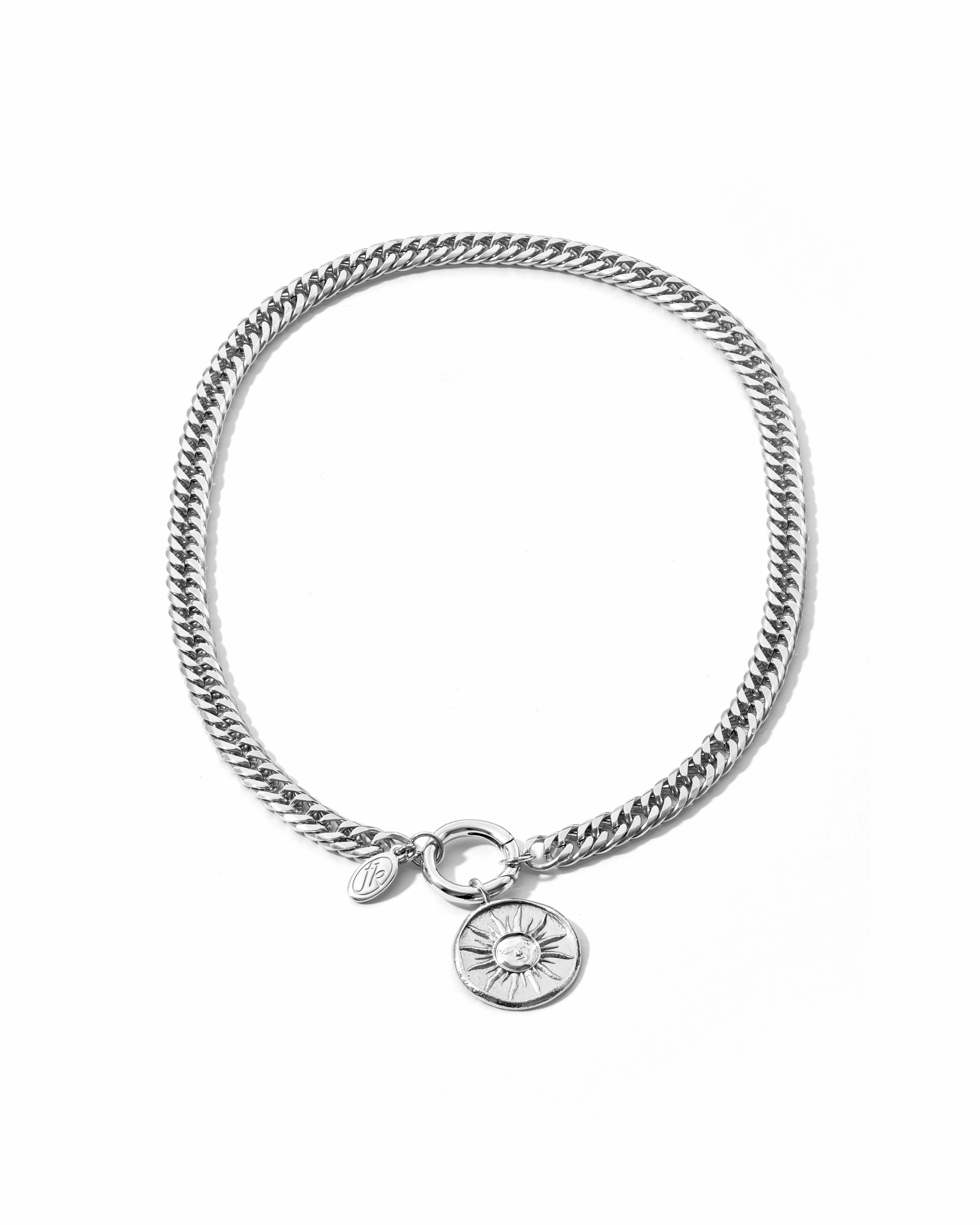 Disc Chain Necklace Silver