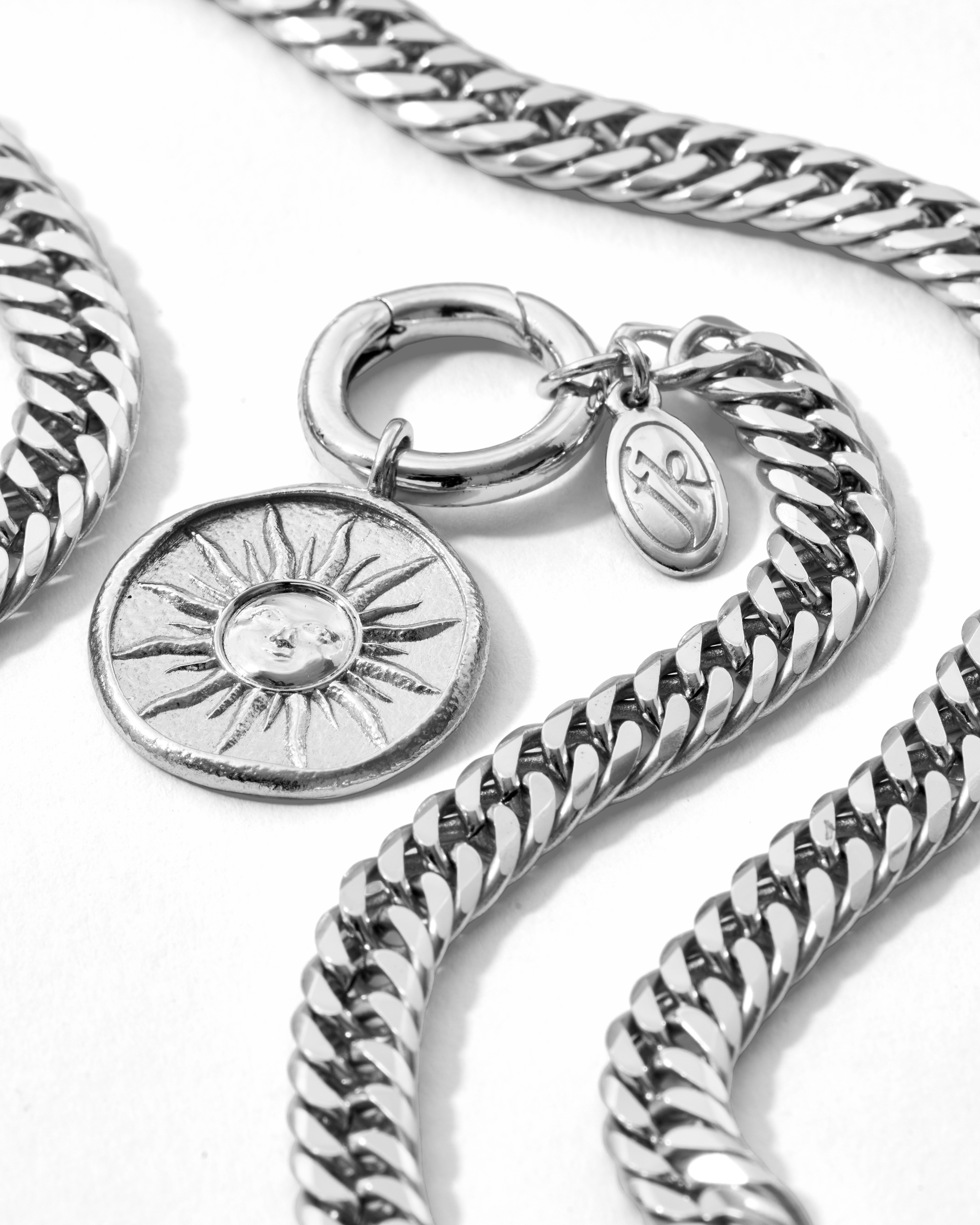 Disc Chain Necklace Silver