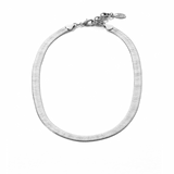 Herringbone Snake Necklace Silver