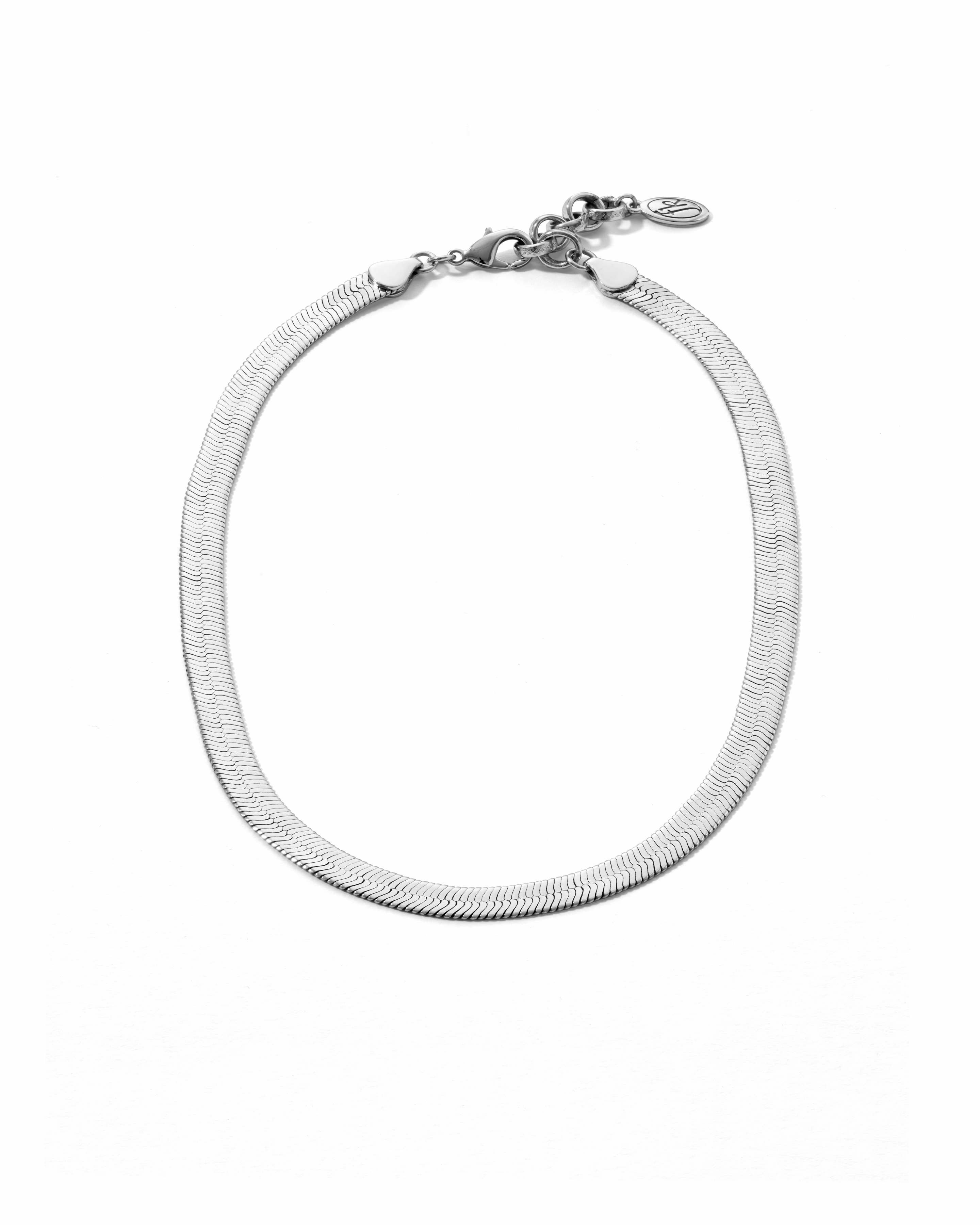 Herringbone Snake Necklace Silver