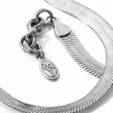 Herringbone Snake Necklace Silver