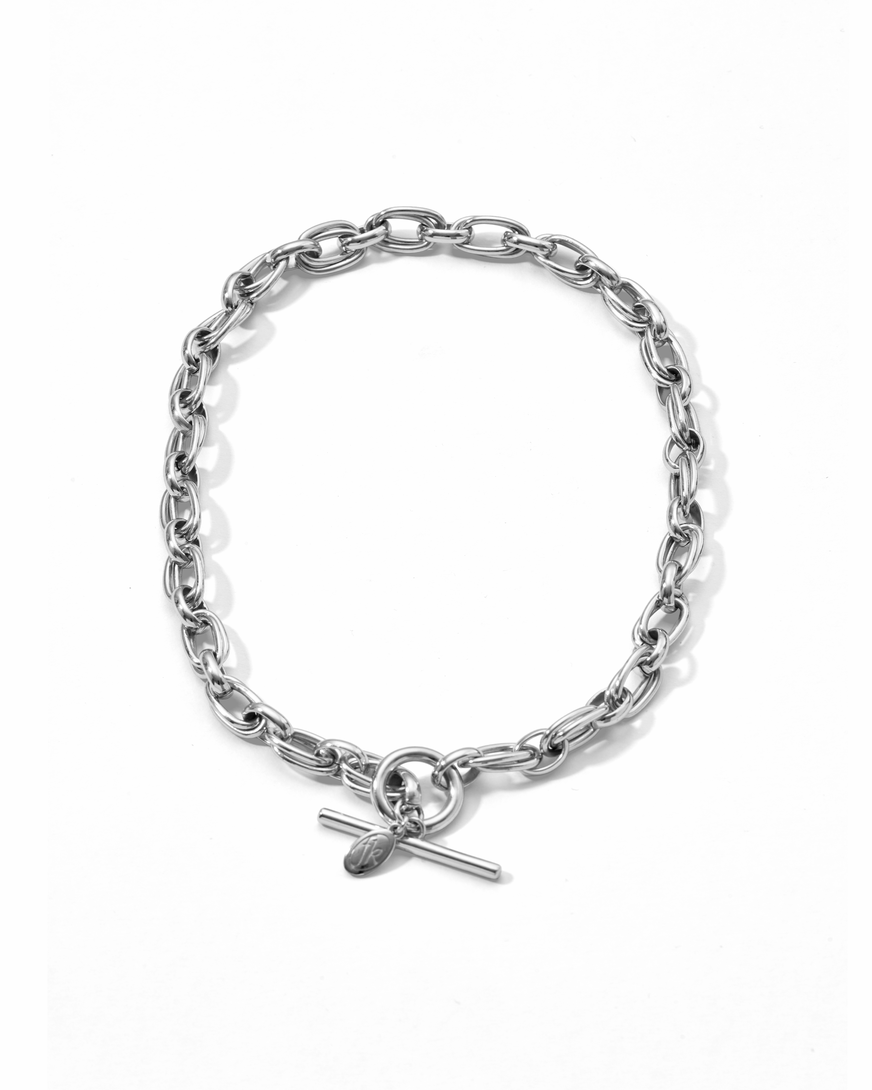 Link Chain T-Bar Necklace Silver