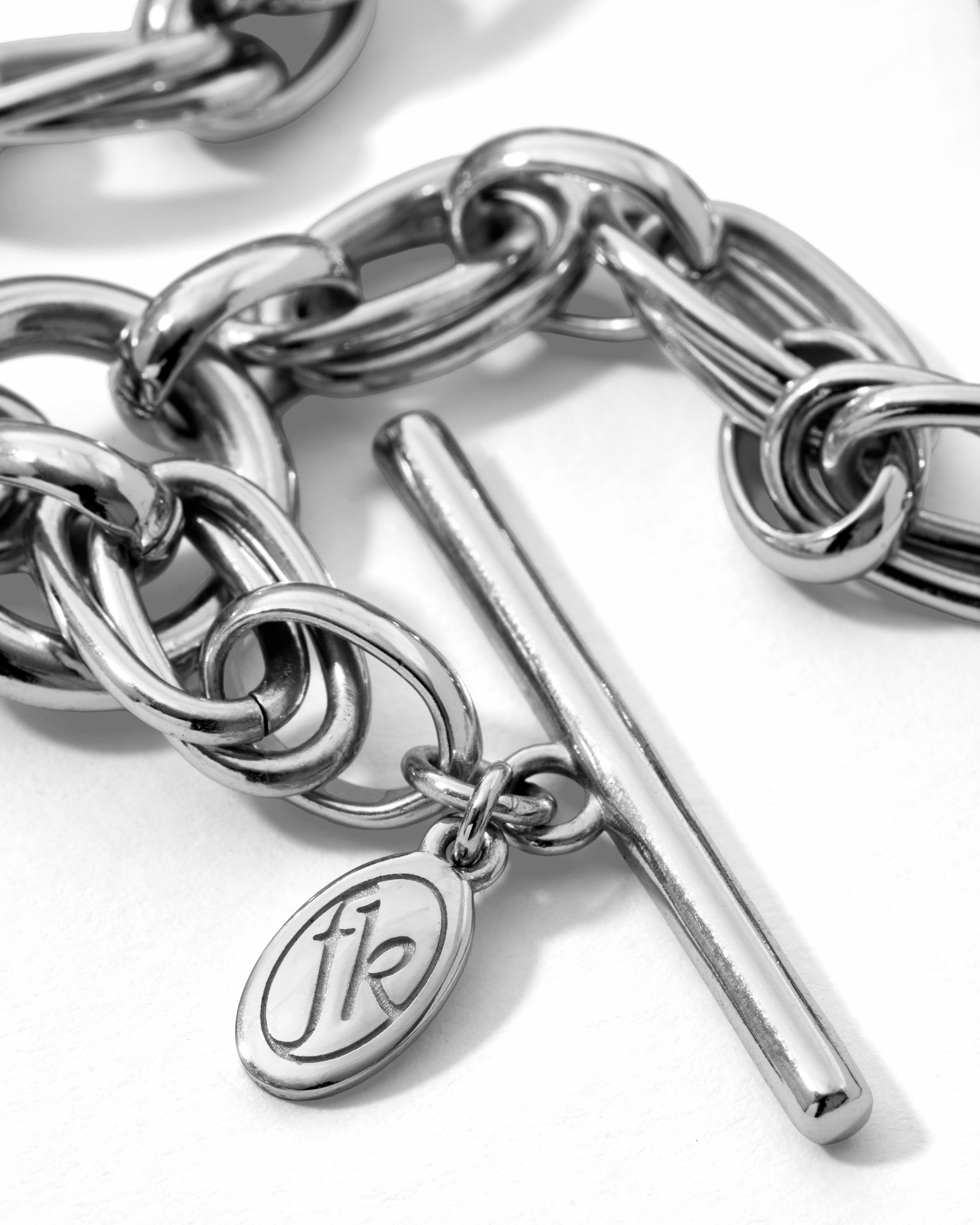 Link Chain T-Bar Necklace Silver