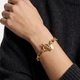 Link Chain T-Bar Bracelet Gold