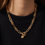Chunky Belcher T-Bar Necklace Gold