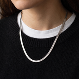 Herringbone Snake Necklace Silver